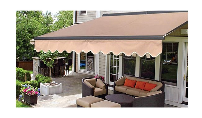Aleko Half Cassette Retractable Patio Awning Aleko Half Cassette Retractable Patio Awning
