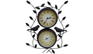 Garden Market Place Leaf & Bird Design Decorative Garden Clock