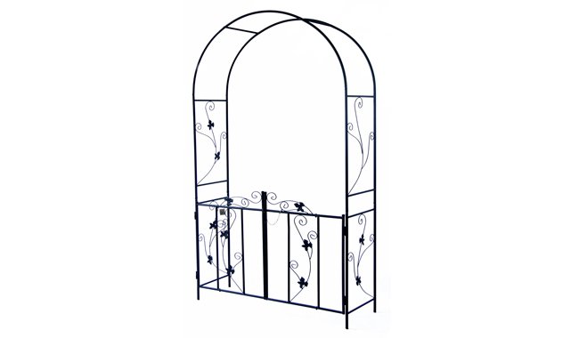 Woodside Decorative Metal Garden Arch with Gate Outdoor Climbing Plants Archway Woodside Decorative Metal Garden Arch with Gate Outdoor Climbing Plants Archway