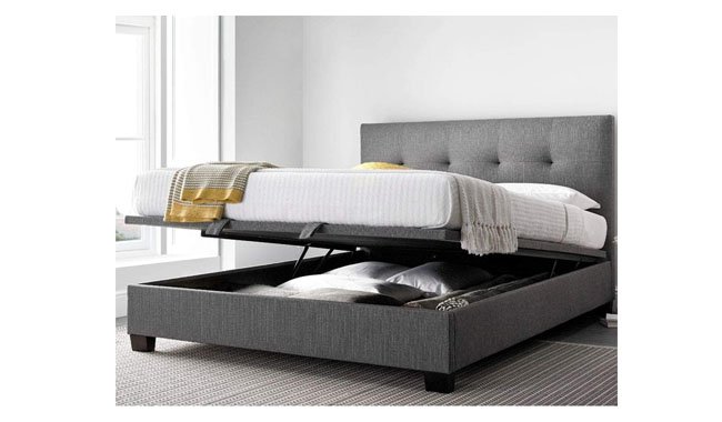 Happy Beds Yorkie Grey Fabric Modern Bed Happy Beds Yorkie Grey Fabric Modern Bed