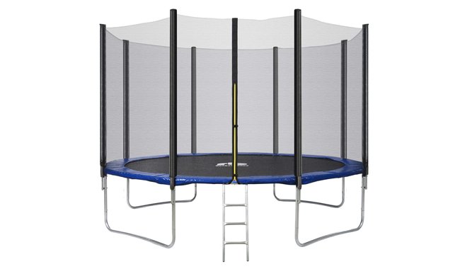 Rocket Bunny Trampoline With Safety Enclosure Netting And Ladder Jumping Mat