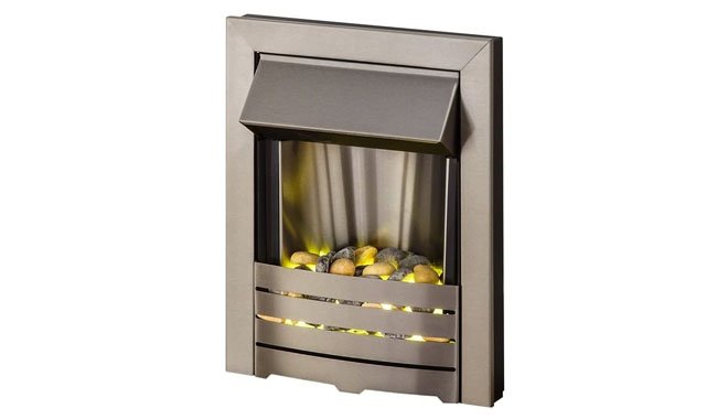 Adam Helios Brushed Steel Inset Electric Fire Adam Helios Brushed Steel Inset Electric Fire