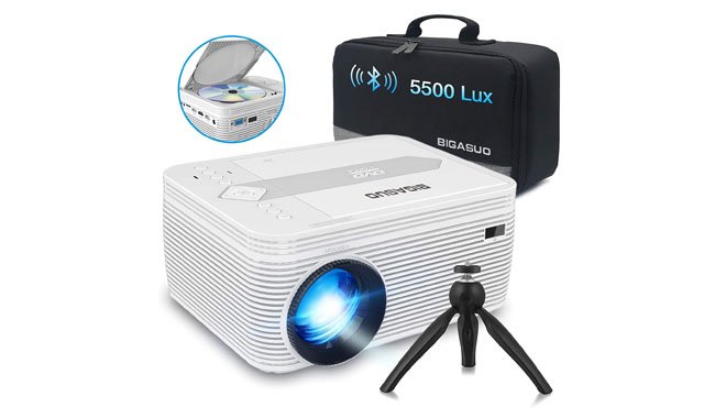 BIGASUO Mini Bluetooth Projector