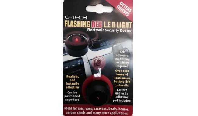 E-Tech Flashing Red LED – Dummy Alarm To Deter Thieves E-Tech Flashing Red LED – Dummy Alarm To Deter Thieves